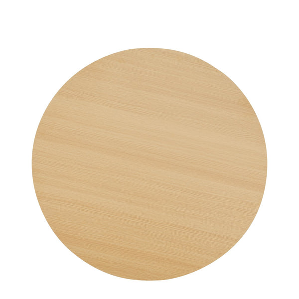 English Elm Layla Round Coffee Table with Slatted Conical Base, Wood Grain Finish, 35.4" Top for Stylish Living Room Decor Light Oak B365P398084