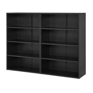 English Elm CD MDF 8-Tier Media Cabinet with Adjustable Shelves, 71" Tall Sturdy Storage for Home Office Display and Organization Black W2972P333113