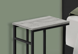 English Elm Accent C-Shaped Table - Modern Grey Laminate & Black Metal End Table For Living Room Or Office Use B2710P218971