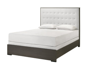 English Elm 1Pc Contemporary Upholstered Full Size Bed With Button-Tufted Headboard - Stylish Wooden Frame B011S01355