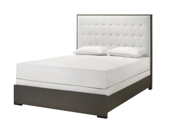 English Elm 1Pc Contemporary Upholstered Full Size Bed With Button-Tufted Headboard - Stylish Wooden Frame B011S01355