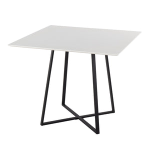 English Elm Cosmo Modern Square Dining Table With White Wood Top & Black Metal Legs For Stylish Spaces B202S01113