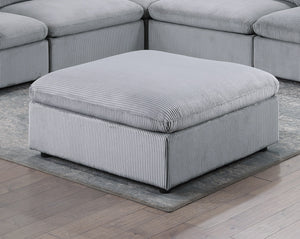 English Elm Contemporary Corduroy Ottoman 39"x39" Low-Leg Modular Pouf Dark Gray Soft Cushion for Living Room B011P234297