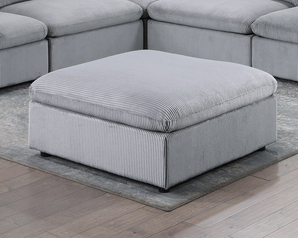 English Elm Contemporary Corduroy Ottoman 39"x39" Low-Leg Modular Pouf Dark Gray Soft Cushion for Living Room B011P234297
