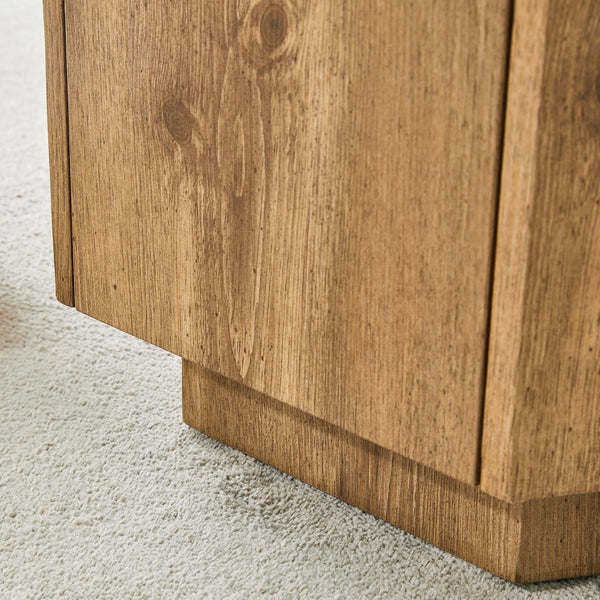 English Elm Simple Hexagonal MDF Coffee Table with Drawer, Wood Texture, Stable Anti-Slip Base, Easy Assembly, Stylish Nightstand Alternative W1151P264015