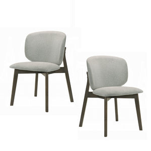 English Elm Casual Gray Chenille Dining Chairs Set of 2 — Curved Wraparound Backrest, Cushioned Seat, Solid Rubberwood Legs B2741P345936