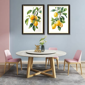English Elm Set Of 2 Lemon Botanical Canvas Prints – Vibrant Fruit Art In Solid Wood Frames For Stylish Décor T3976P383240-GIGA