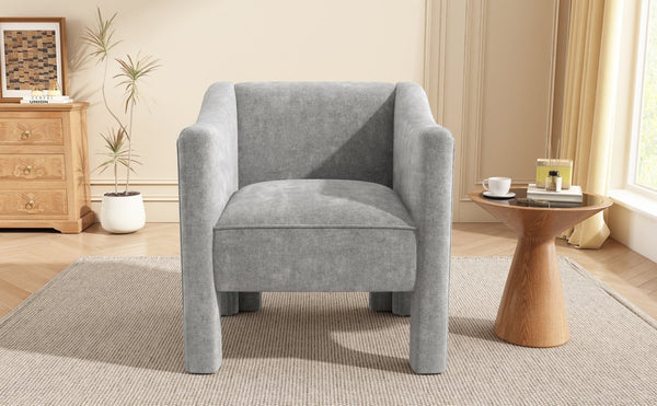 English Elm Modern Barrel Accent Chair Chenille Upholstered Wraparound Armchair for Any Room N763P336531E