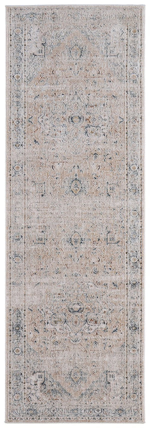 Feizy Rugs Pasha Global Charm Area Rug - Vibrant Medallion Design, Soft Low Pile, Stain-resistant & Kid-friendly Ivory,Taupe,Blue Polyester Pas39m5fbgeblui02