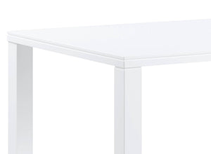 English Elm Pagan Sleek White High-Gloss Dining Table 40mm MDF Top, Fixed KD Design, 29" Clearance, 220lb Capacity B2726S00435
