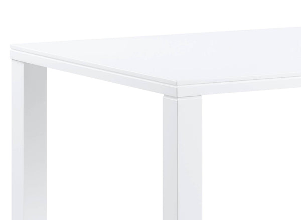 English Elm Pagan Sleek White High-Gloss Dining Table 40mm MDF Top, Fixed KD Design, 29" Clearance, 220lb Capacity B2726S00435