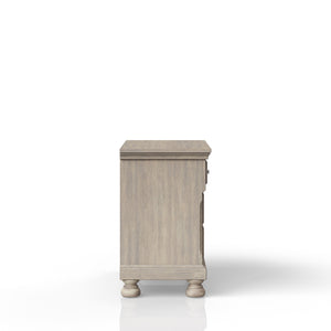 English Elm Antique Two-Drawer Gray Nightstand with Solid Wood & MDF, Transitional Design, Top Seller Quality B2699P208272