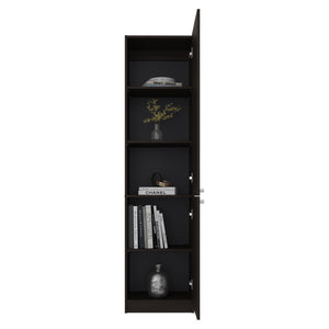 English Elm Butte Tall Two-tone Oak Bookcase with Concealed Doors and Open Shelves for Home Office B097P480467