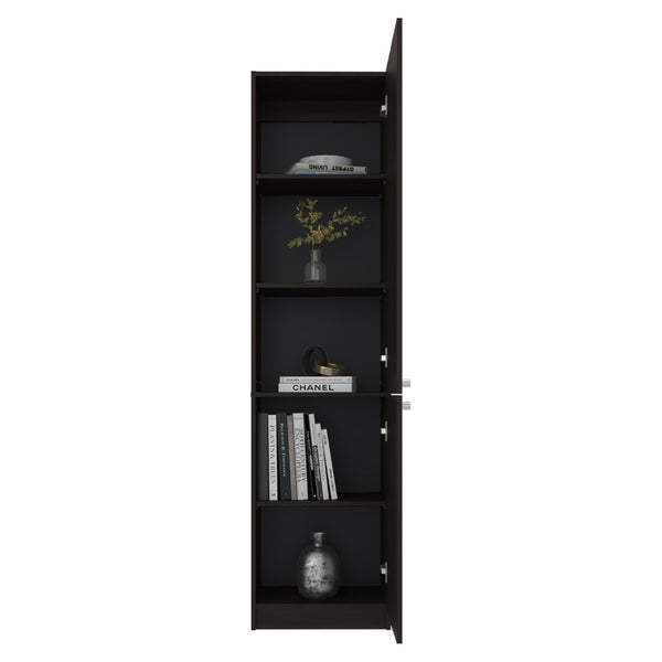 English Elm Butte Tall Two-tone Oak Bookcase with Concealed Doors and Open Shelves for Home Office B097P480467