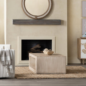 Crestview Collection Coastal Accent Tables - Modern Solid Wood Console With Open Shelf For Stylish Living Room Storage Cream Solid Wood Cvfnr4830