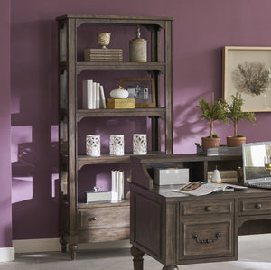 English Elm Middleton Tall Traditional Bookcase Poplar Wood Vintage Finish Pewter Hardware Study B108P468544
