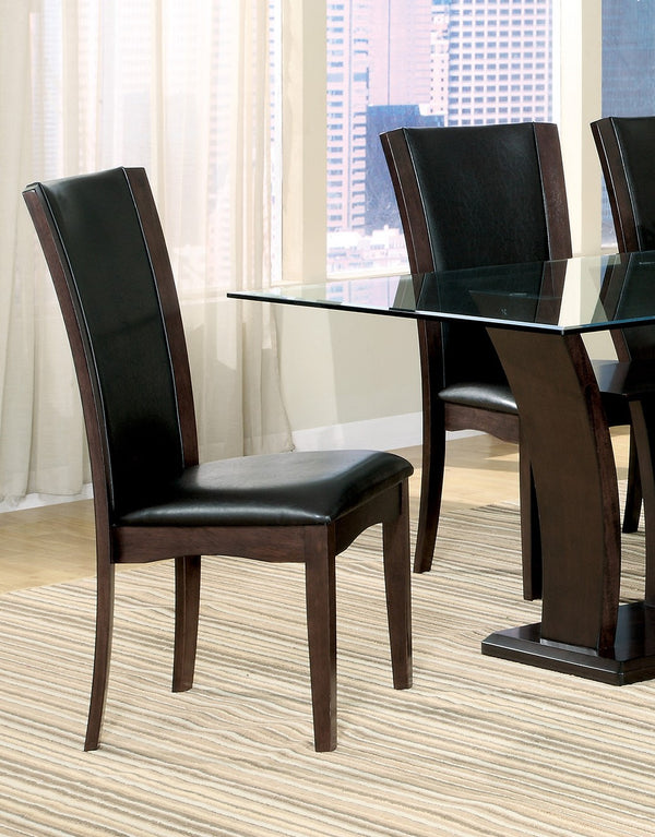 English Elm Modern Daisy Dining Side Chairs Set of 2 with Sleek Curves Faux Leather Upholstery Hardwood Frame Durable Comfort 19" Seat Height Dark Brown,Espresso 43 L x 11 W x 21 H B011P255724