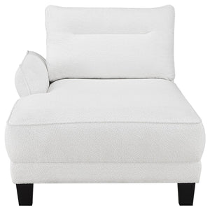 English Elm Granholm Teddy Bear Fabric Sectional Sofa with Curved Arms and Tapered Wood Legs B062S01454