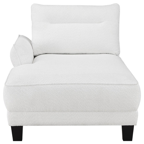 English Elm Granholm Teddy Bear Fabric Sectional Sofa with Curved Arms and Tapered Wood Legs B062S01454