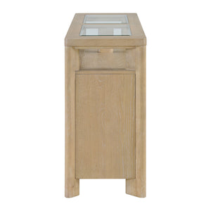 English Elm Wallace & Bay - Brown Side Server - Contemporary Light Brown Wood Buffet Cabinet, Easy-Care 64"W x18"D x36"H Storage B361P384423