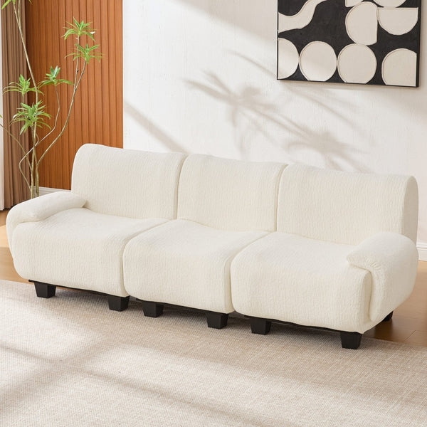 English Elm Oversized Chenille Chaise Lounge Deep Seat Sculptural Armrests Modern Living Room Retreat N763P326131A