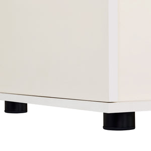 English Elm Modern Cream White TV Stand with Hidden Cat Litter Enclosure, Removable Sliding Door & Storage Elegance N843P254844C