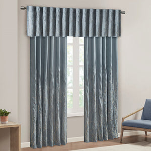 English Elm Curtain Madison Park Andora Faux Silk Embroidered Tree Branch Panel Lined Rod Pocket Back Tabs 50x84 Blue 3 L x 10.04 W x 7.09 H B03598037