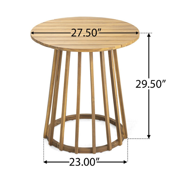 English Elm Outdoor Acacia Wood Bistro Set with Handwoven Wicker Chairs for Patio Dining N773OD00088T