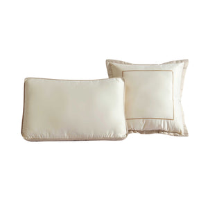 English Elm Rings King 8-Piece Reversible Gold Comforter Set – Oversized Matte Satin, Circle Quilting, Washable B340P341961