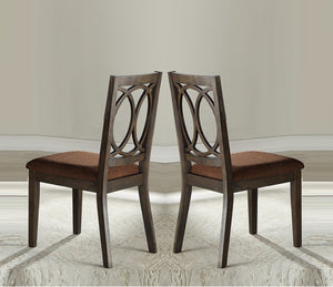 English Elm Classic Weathered Finish Side Chairs Set of 2 with Turned Legs, Padded Linen-Style Upholstery and Trim Espresso 20 L x 41 W x 13 H B2741P334818