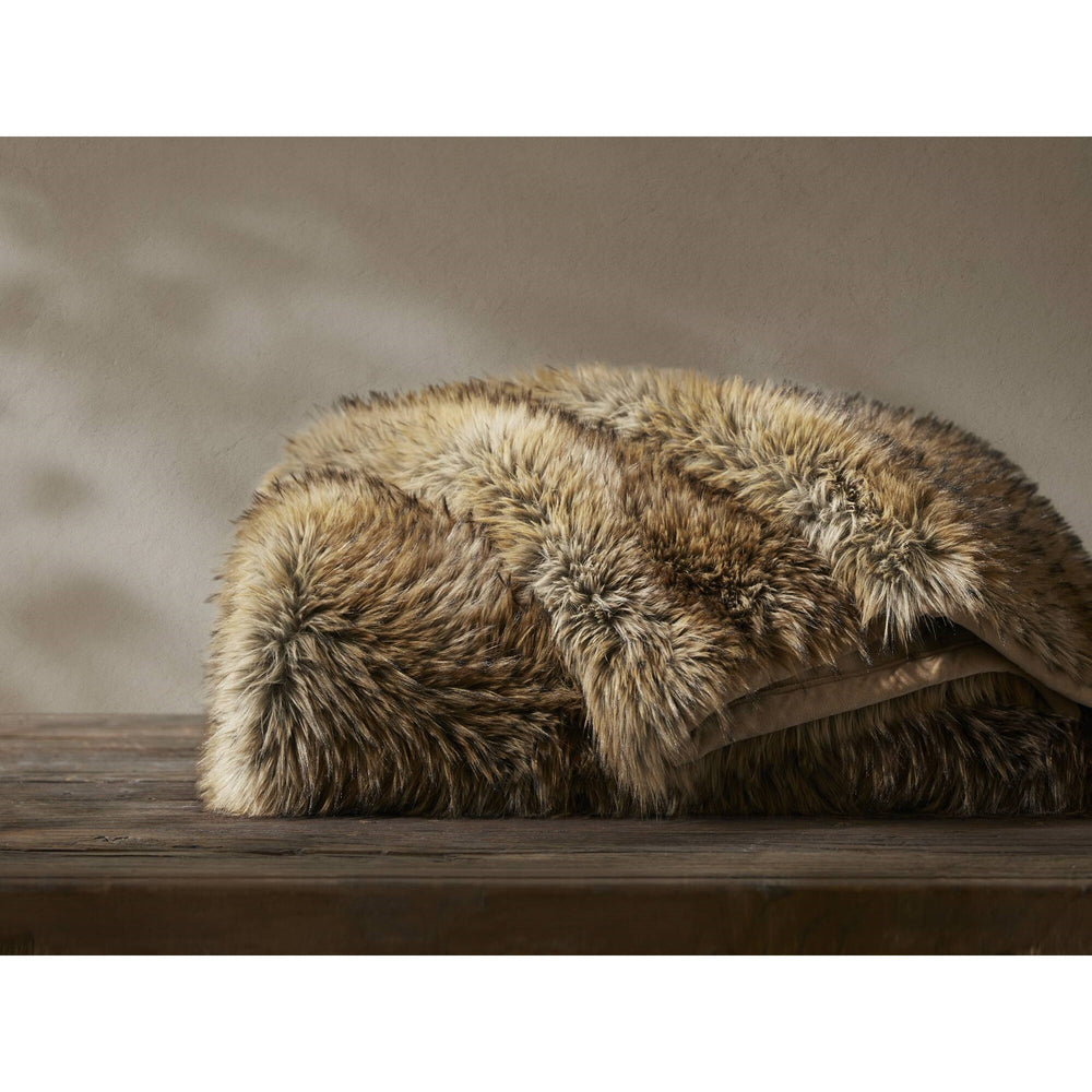 JLA Home Harbor House - Faux Faux Fur Throw Blanket Botswana-Inspired Luxury, OEKO-TEX & GRS Certified, Plush, Cruelty-Free Cozy Drapery HHD50-1914
