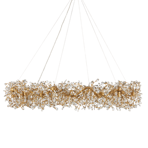 Crystal Bud Grande Ring Chandelier - Stunning 57.5" Brass & Crystal Fixture for Luxurious Spaces