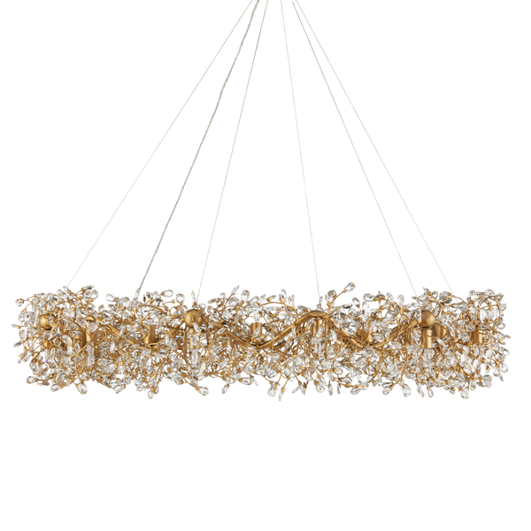 Crystal Bud Grande Ring Chandelier - Stunning 57.5" Brass & Crystal Fixture for Luxurious Spaces