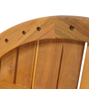 English Elm Christopher Knight Home® - Acacia Teak Round Outdoor Side Table with Slat Panel Top, Weather-Resistant Acacia Wood Design N776P286009T