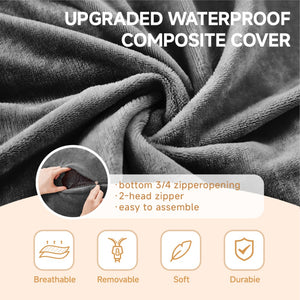 English Elm 5ft Memory Foam Bean Bag Round Lounger with Washable Flannel Cover for Dorm or Living Room Dark Grey W3737P422715