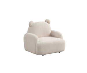 English Elm Rosella Bear Shaped Sherpa Kids Armchair with Sculpted Ears for Playroom Comfort Beige B2749P413207