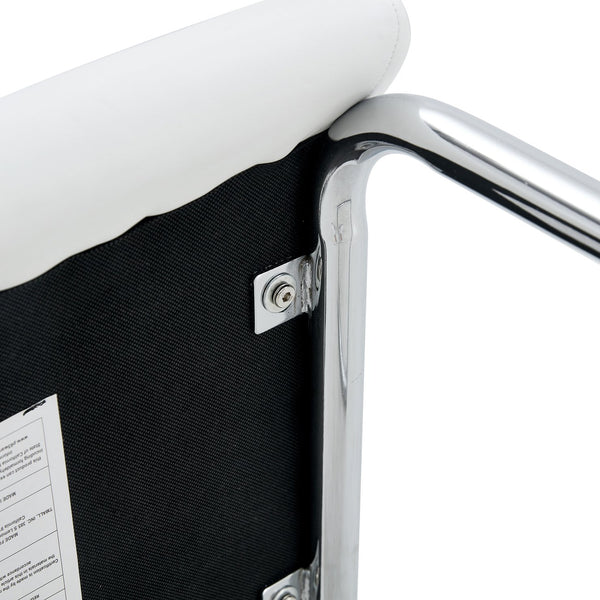 English Elm Set of 4 PU Dining Chairs White — High-Back Waterproof Upholstery, Sturdy Legs, Easy Assembly, Modern Design W1151P203801