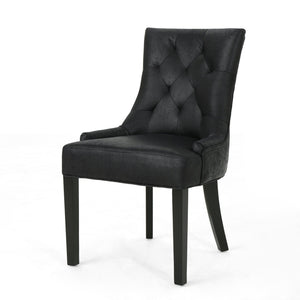 English Elm Christopher Knight Home® - Cheney Dining Chairs Set Of 2 - Elegant Microfiber With Diamond-Tufted Backrest For Comfort 54181.00MFBLK