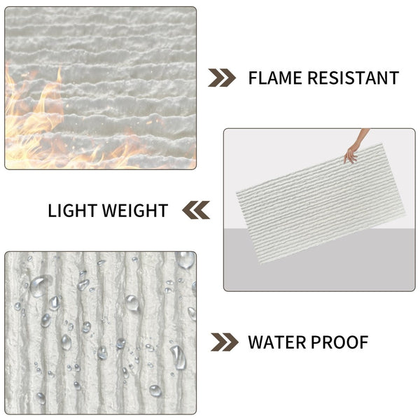 English Elm 3d Faux Stone Pu Wainscoting Panels Lightweight Waterproof Interior Accent Wall Set White Marble W347P478204