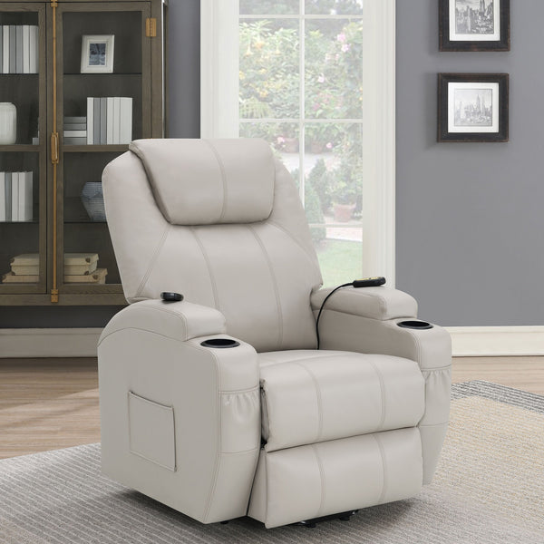 English Elm Selwyn Champagne Power Lift Massage Recliner with Heat, Faux Leather Upholstery & Smooth Recline (98) B062P375531