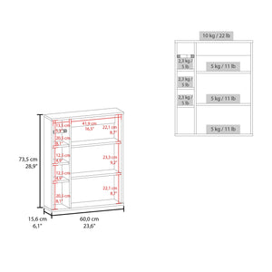 English Elm Medicine Cabinet White 1 Door 7 Shelves – Engineered Wood Bathroom Storage, Durable Sleek Design B097P369426