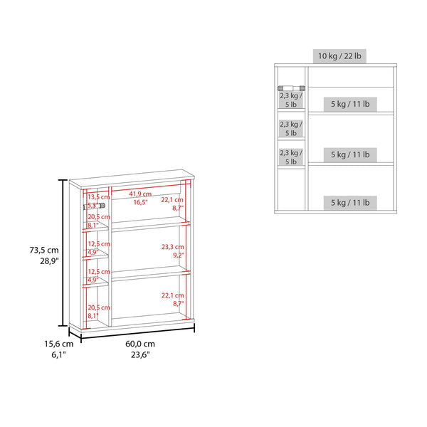 English Elm Medicine Cabinet White 1 Door 7 Shelves – Engineered Wood Bathroom Storage, Durable Sleek Design B097P369426