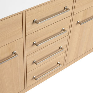 English Elm 72" Freestanding Bathroom Vanity with Double Resin Sink, Original Oak Finish, 4 Doors & 6 Drawers, Soft-Close W1972P315234