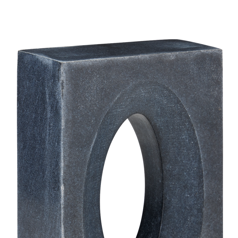 Demi Black Bookends Set of 2 - Elegant Solid Travertine Decor with Modern Sculptural Design
