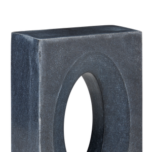 Demi Black Bookends Set of 2 - Elegant Solid Travertine Decor with Modern Sculptural Design