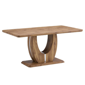English Elm Modern Wood Grain Mdf Dining Table with Steel Accent Legs for Kitchen or Office W1512S00193