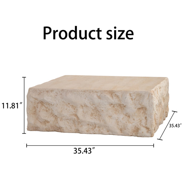 English Elm Mgo Mid-Century Round Coffee Table With Faux Stone Finish - Stylish, Durable & No Assembly Needed! W3081P344023