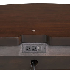 English Elm Contemporary Art Deco Nightstand with Hidden Jewelry Drawer Usb Port Acrylic Legs B2741P433339