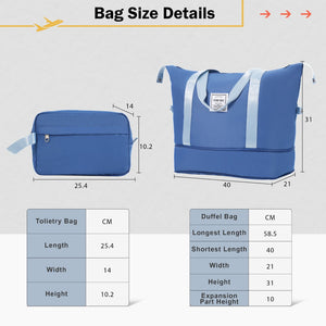 English Elm 2 Piece Abs Hard Shell Spinner Luggage Set with Tsa Lock Expandable Travel Suitcases Blue N732P198744C