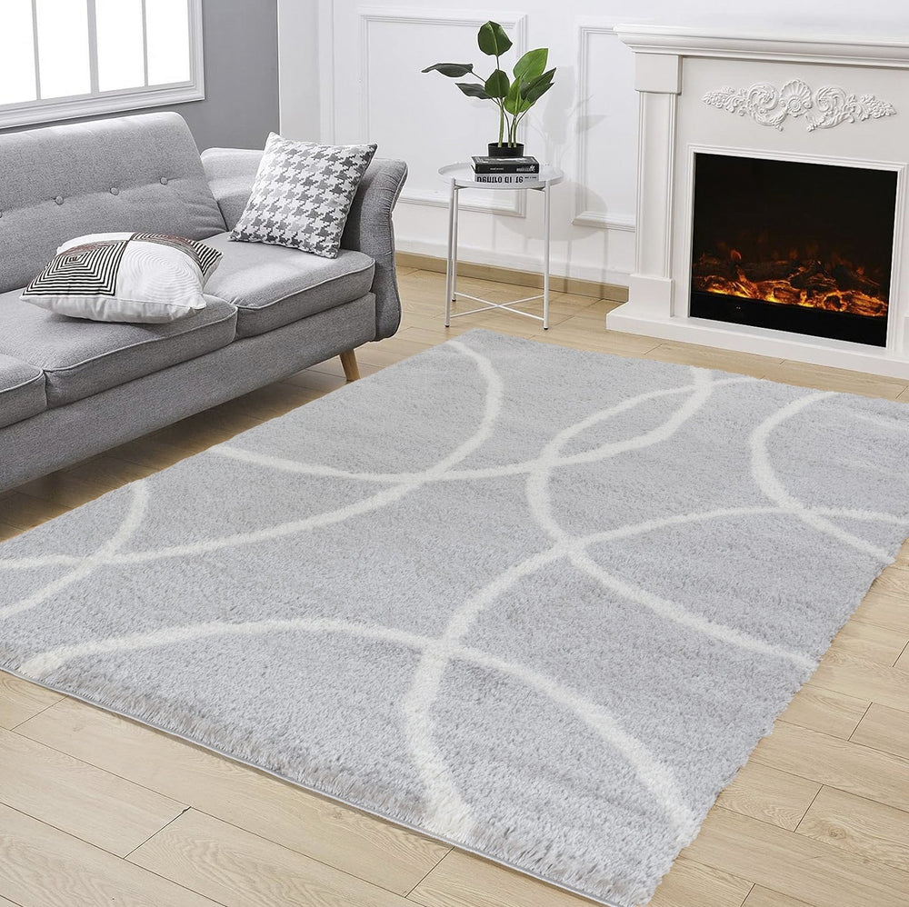 English Elm Loft Shag Rug In Grey - 5'3" X 7' Plush Area Rug For Living Rooms, Durable, Soft, Kid & Pet-Friendly B186P181099